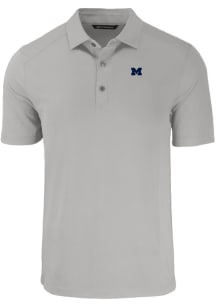 Cutter and Buck Michigan Wolverines Mens Grey Forge Short Sleeve Polo