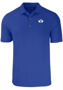 Cutter and Buck BYU Cougars Mens Blue Forge Short Sleeve Polo