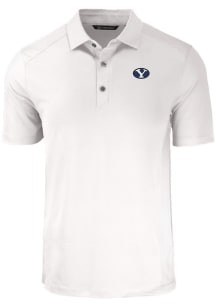 Cutter and Buck BYU Cougars Mens White Forge Short Sleeve Polo