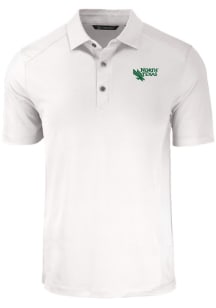 Cutter and Buck North Texas Mean Green Mens White Forge Short Sleeve Polo