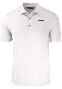 Cutter and Buck UConn Huskies Mens White Wordmark Forge Recycled Short Sleeve Polo