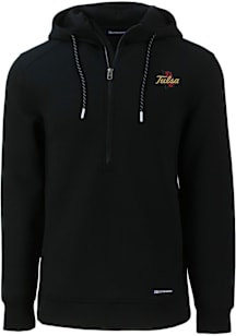 Cutter and Buck Tulsa Golden Hurricane Mens Black Roam Long Sleeve Hoodie