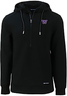 Cutter and Buck Washington Huskies Mens Black Roam Long Sleeve Hoodie