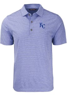 Cutter and Buck Kansas City Royals Big and Tall Blue Forge Heather Stripe Big and Tall Golf Shir..