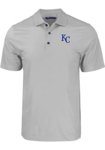 Cutter and Buck Kansas City Royals Big and Tall Grey Pike Eco Geo Print Big and Tall Golf Shirt