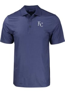 Cutter and Buck Kansas City Royals Big and Tall Navy Blue Pike Eco Geo Print Big and Tall Golf S..