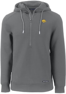 Cutter and Buck Iowa Hawkeyes Mens Grey Roam Long Sleeve Hoodie