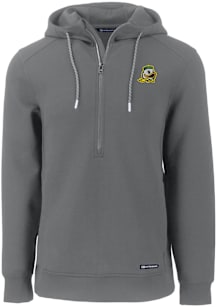 Cutter and Buck Oregon Ducks Mens Grey Roam Long Sleeve Hoodie