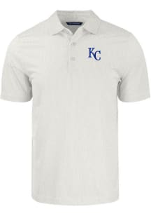Cutter and Buck Kansas City Royals Mens White Pike Symmetry Short Sleeve Polo