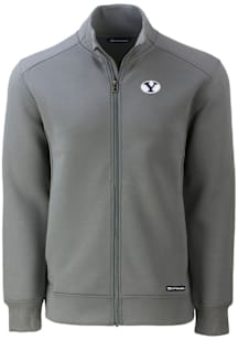Cutter and Buck BYU Cougars Mens Grey Roam Light Weight Jacket