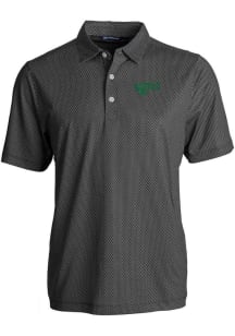 Cutter and Buck North Texas Mean Green Mens Black Pike Symmetry Short Sleeve Polo