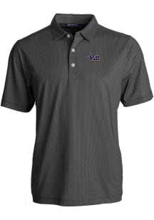 Cutter and Buck Pitt Panthers Mens Black Pike Symmetry Short Sleeve Polo