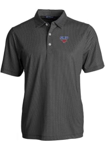 Cutter and Buck SMU Mustangs Mens Black Pike Symmetry Short Sleeve Polo