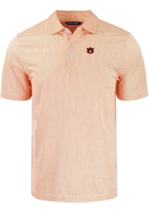 Cutter and Buck Auburn Tigers Mens White Pike Symmetry Short Sleeve Polo