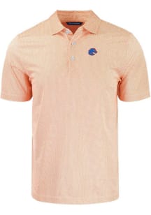 Cutter and Buck Boise State Broncos Mens Orange Pike Symmetry Short Sleeve Polo