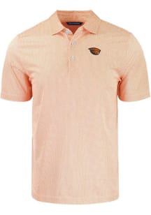 Cutter and Buck Oregon State Beavers Mens Orange Pike Symmetry Short Sleeve Polo