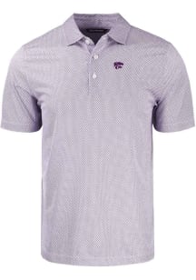 Cutter and Buck K-State Wildcats Mens Purple Pike Symmetry Short Sleeve Polo