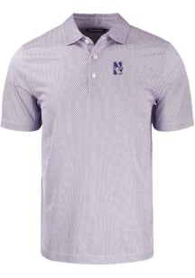 Cutter and Buck Northwestern Wildcats Mens Purple Pike Symmetry Short Sleeve Polo