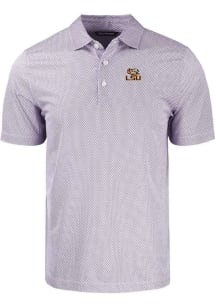 Cutter and Buck LSU Tigers Mens Purple Pike Symmetry Short Sleeve Polo