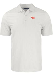 Cutter and Buck Dayton Flyers Mens White Pike Symmetry Short Sleeve Polo