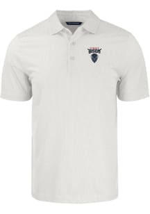 Cutter and Buck Howard Bison Mens White Pike Symmetry Short Sleeve Polo