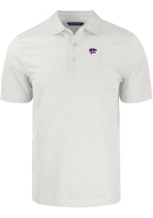 Cutter and Buck K-State Wildcats Mens White Pike Symmetry Short Sleeve Polo