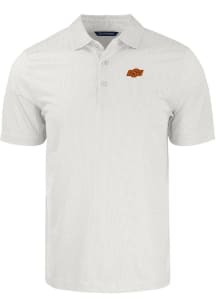 Cutter and Buck Oklahoma State Cowboys Mens White Pike Symmetry Short Sleeve Polo