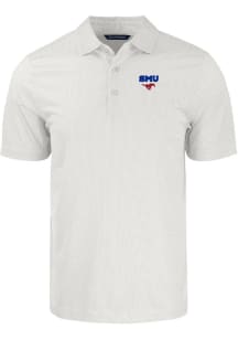 Cutter and Buck SMU Mustangs Mens White Pike Symmetry Short Sleeve Polo