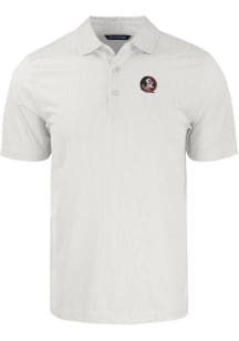 Cutter and Buck Florida State Seminoles Mens White Pike Symmetry Short Sleeve Polo