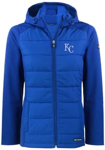 Cutter and Buck Kansas City Royals Womens Blue Evoke Hood Heavy Weight Jacket