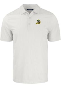 Cutter and Buck Oregon Ducks Mens White Pike Symmetry Short Sleeve Polo