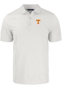 Cutter and Buck Tennessee Volunteers Mens White Pike Symmetry Short Sleeve Polo