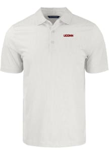 Cutter and Buck UConn Huskies Mens White Pike Symmetry Short Sleeve Polo