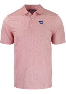 Cutter and Buck Dayton Flyers Mens Red Pike Symmetry Short Sleeve Polo