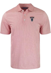 Cutter and Buck Howard Bison Mens Red Pike Symmetry Short Sleeve Polo