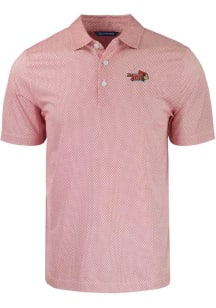Cutter and Buck Illinois State Redbirds Mens Red Pike Symmetry Short Sleeve Polo