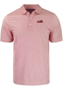Cutter and Buck Jacksonville State Gamecocks Mens Red Pike Symmetry Short Sleeve Polo