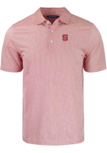 Cutter and Buck NC State Wolfpack Mens Red Pike Symmetry Short Sleeve Polo