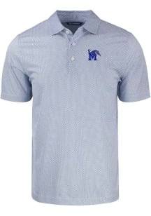 Cutter and Buck Memphis Tigers Mens Blue Pike Symmetry Short Sleeve Polo