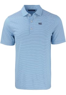 Cutter and Buck Jackson State Tigers Mens Light Blue Forge Double Stripe Short Sleeve Polo