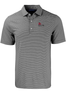Cutter and Buck Central Missouri Mules Mens Black Forge Double Stripe Short Sleeve Polo