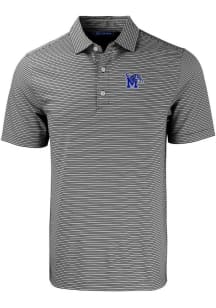 Cutter and Buck Memphis Tigers Mens Black Forge Double Stripe Short Sleeve Polo