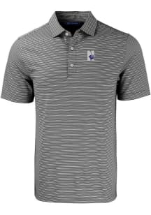 Cutter and Buck Northwestern Wildcats Mens Black Forge Double Stripe Short Sleeve Polo