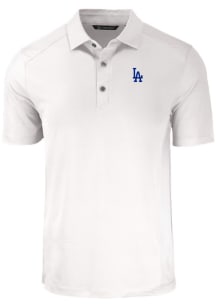 Cutter and Buck Los Angeles Dodgers Big and Tall White Forge Big and Tall Golf Shirt
