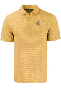 Cutter and Buck Appalachian State Mountaineers Mens Gold Forge Double Stripe Short Sleeve Polo