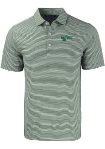 Cutter and Buck North Texas Mean Green Mens Green Forge Double Stripe Short Sleeve Polo