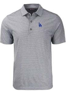 Cutter and Buck Los Angeles Dodgers Big and Tall Black Forge Heather Stripe Big and Tall Golf Sh..