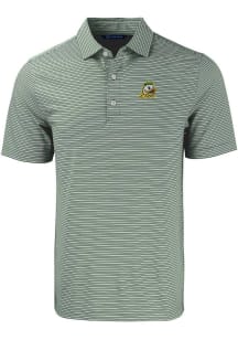 Cutter and Buck Oregon Ducks Mens Green Forge Double Stripe Short Sleeve Polo