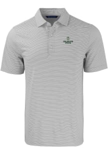 Cutter and Buck Colorado State Rams Mens Grey Forge Double Stripe Short Sleeve Polo