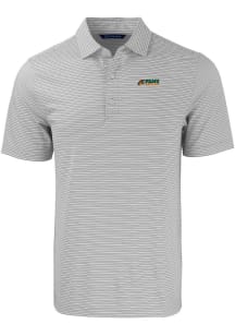 Cutter and Buck Florida A&amp;M Rattlers Mens Grey Forge Double Stripe Short Sleeve Polo